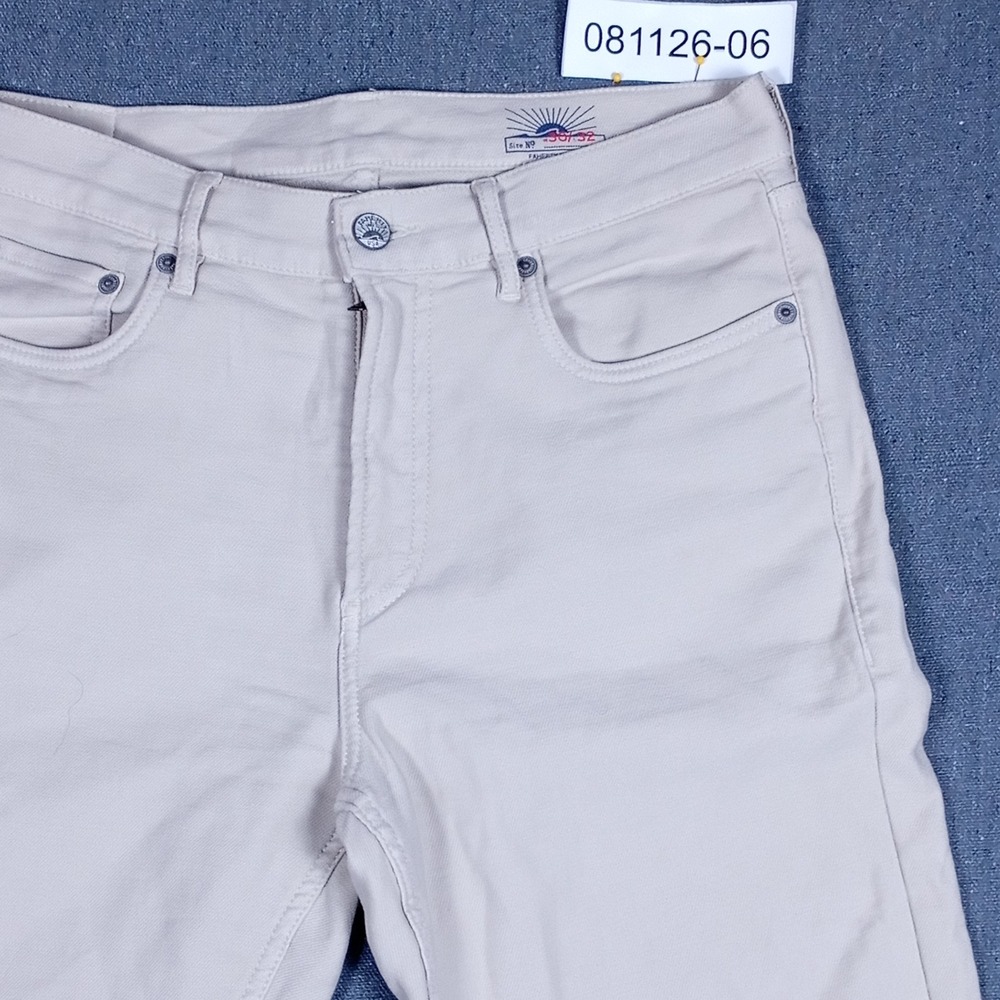 Faherty Brand Mens Stretch Terry 5-Pocket Pants Light Khaki Tan 30x32 Slim